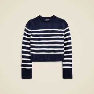 NWT J. Crew Heritage cotton Rollneck sweater in navy and white stripe Size M